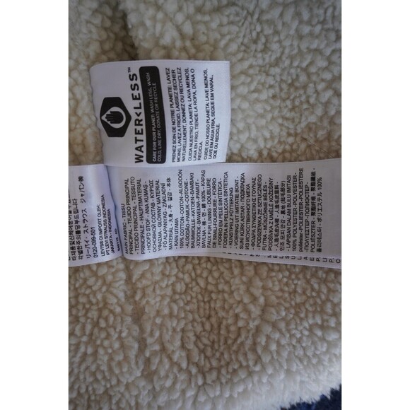 WOMEN'S LEVI'S EX-BOYFRIEND TRUCKER JEAN JACKET Sherpa Premium Snap Small - Picture 7 of 7